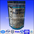 Doypack Whey Protein Packaging Stand Up Foil Bag With Zipper/stand Up Back 